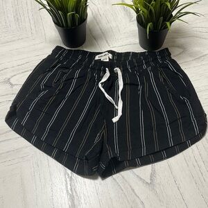 Billabong Black and White Striped Athletic Shorts